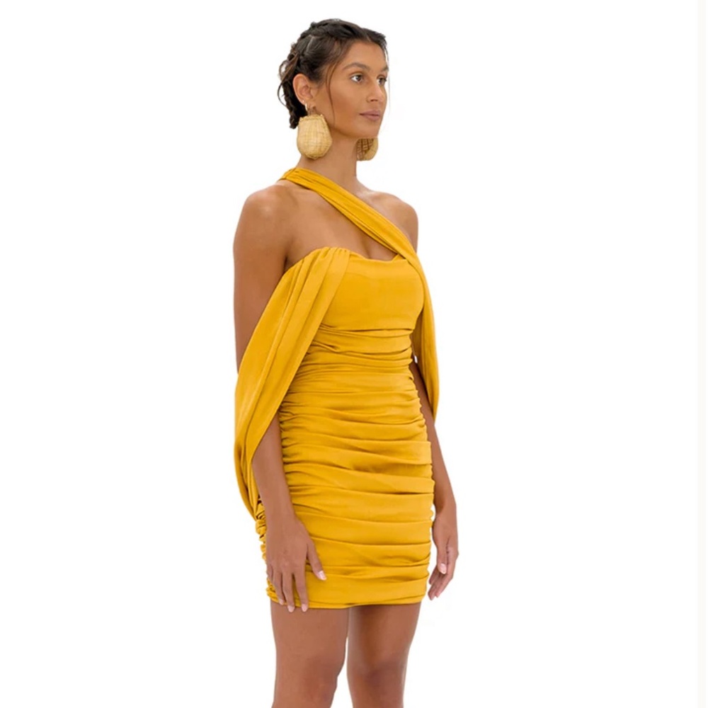 Andrea Iyamah Gold ‘Sol’ Mini Dress